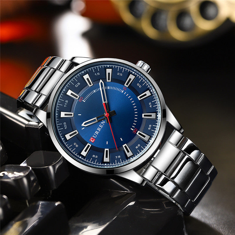 Fashion brand wrist watch CURREN 8406 men's business large dial waterproof quartz watch