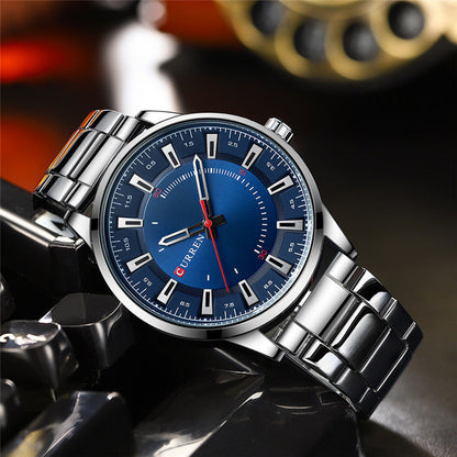 Fashion brand wrist watch CURREN 8406 men's business large dial waterproof quartz watch