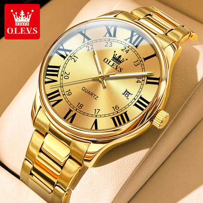 Quartz Watches Men OLEVS 2911  Waterproof Luminous Auto Date and Week Watches Luxury Minimalist Steel Sport Wrist Watches