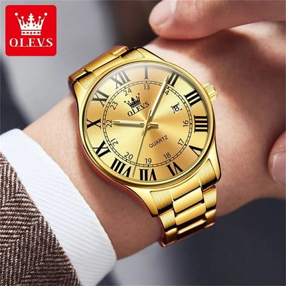 Quartz Watches Men OLEVS 2911  Waterproof Luminous Auto Date and Week Watches Luxury Minimalist Steel Sport Wrist Watches