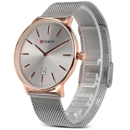 2025 Hot Sale Curren 8302 3ATM Water Resistant Casual Man Quartz Wrist Watches with Stainless Steel Mesh Band
