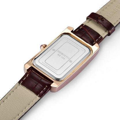 REBIRTH 109 Popular Potty Female Quartz Watch Vive Genuine Leather Band Water Resistant Minimalist Leisure Wrist Watch