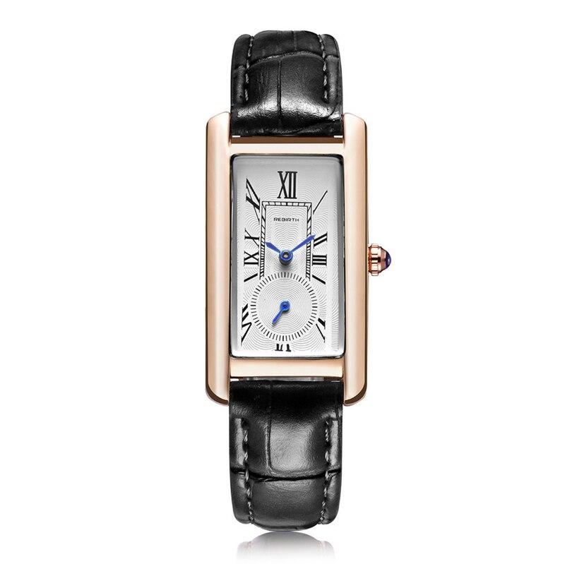 REBIRTH 109 Popular Potty Female Quartz Watch Vive Genuine Leather Band Water Resistant Minimalist Leisure Wrist Watch