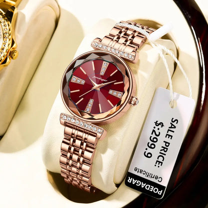 POEDAGAR 722 Luxury Watch Women Square Ladies Quartz Watch Luminous Waterproof Stainless Steel Women's Watches