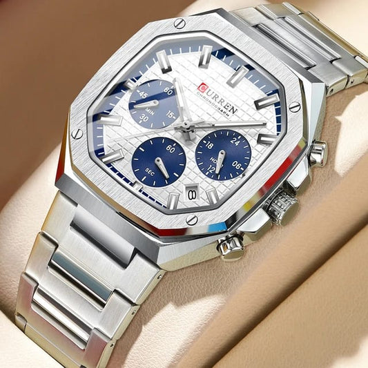 New CURREN 8459 Fashion Quartz Watch Luxury Business Watch Waterproof Stainless Steel Men Watches