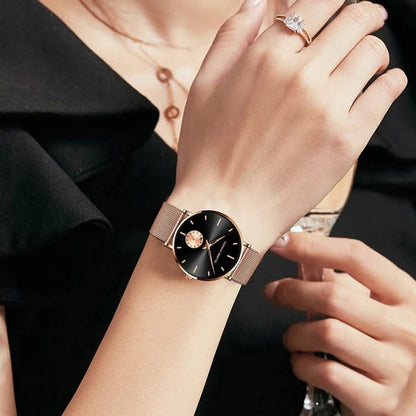 Stylish Personalized HANNAH MARTIN 1335  Women Quartz Watch Perfect Stainless Steel band waterproofing decorations Simple Casual