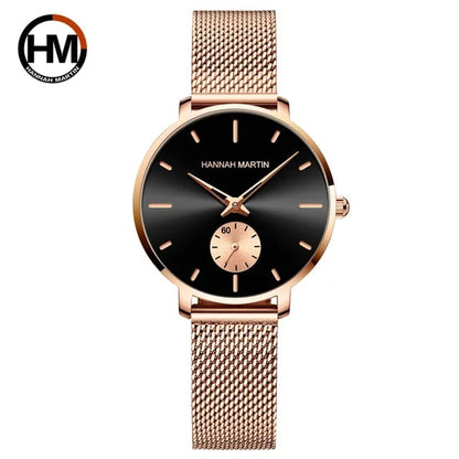 Stylish Personalized HANNAH MARTIN 1335  Women Quartz Watch Perfect Stainless Steel band waterproofing decorations Simple Casual