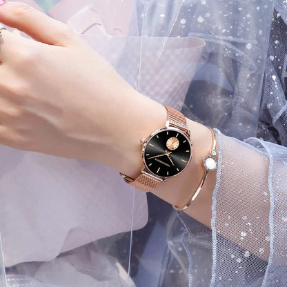 Stylish Personalized HANNAH MARTIN 1335  Women Quartz Watch Perfect Stainless Steel band waterproofing decorations Simple Casual
