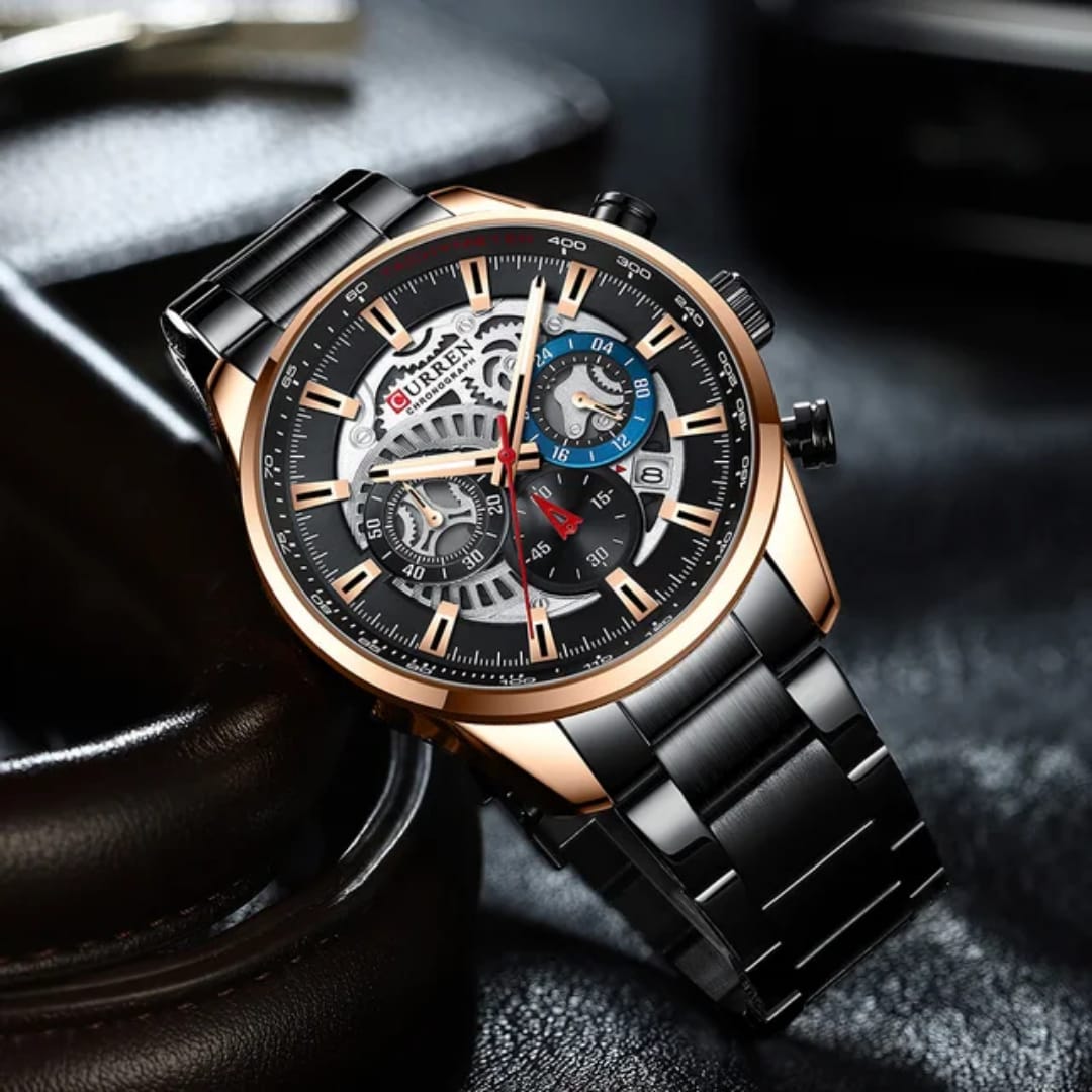 Casual Quartz CURREN 8391 Wristwatches with Luminous hands Sport Chronograph Clock Stainless Steel Wrist Watches for Male