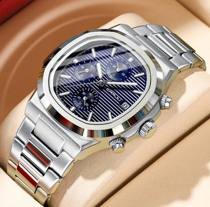 Luxury Man Watch CRRJU 2319  Business Waterproof Male Clock Luminous Date Stainless Steel Square Quartz Watch
