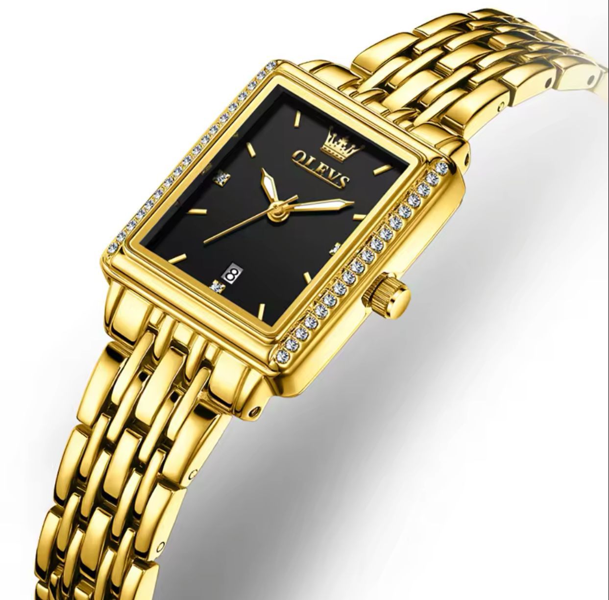 Elegant Quartz Square Ladies Wristwatch  OLEVS 9995 Auto Date Top Brand Original Watch For Women Luxury Waterproof Luminous Watches