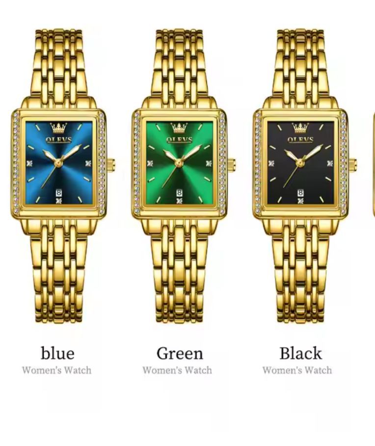 Elegant Quartz Square Ladies Wristwatch  OLEVS 9995 Auto Date Top Brand Original Watch For Women Luxury Waterproof Luminous Watches