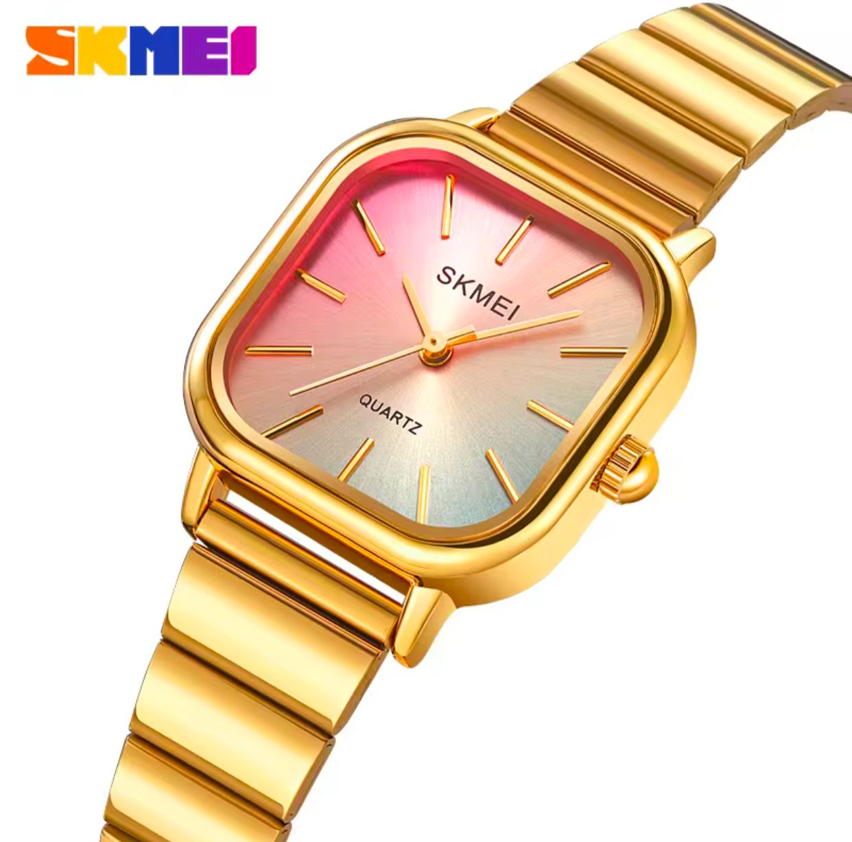 Women's Watch Skmei 2190 High Quality Quartz Movement Stainless Steel Band 30M Waterproof Fashion Ladies Sports Watch For Girls