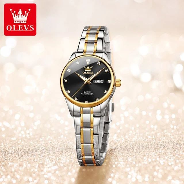 Watch Stainless Steel Life Waterproof Simple Dial Luxury High Quality OLEVS 3612 Blue Golden Luminous Hands Men Female Watches For  Couple