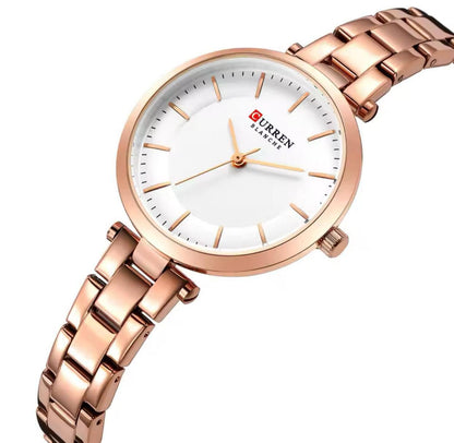 CURREN 9054 Top Brand Women Watch Fine Gift for Girls Mesh Stainless Steel Quartz Watches Women Clock Female