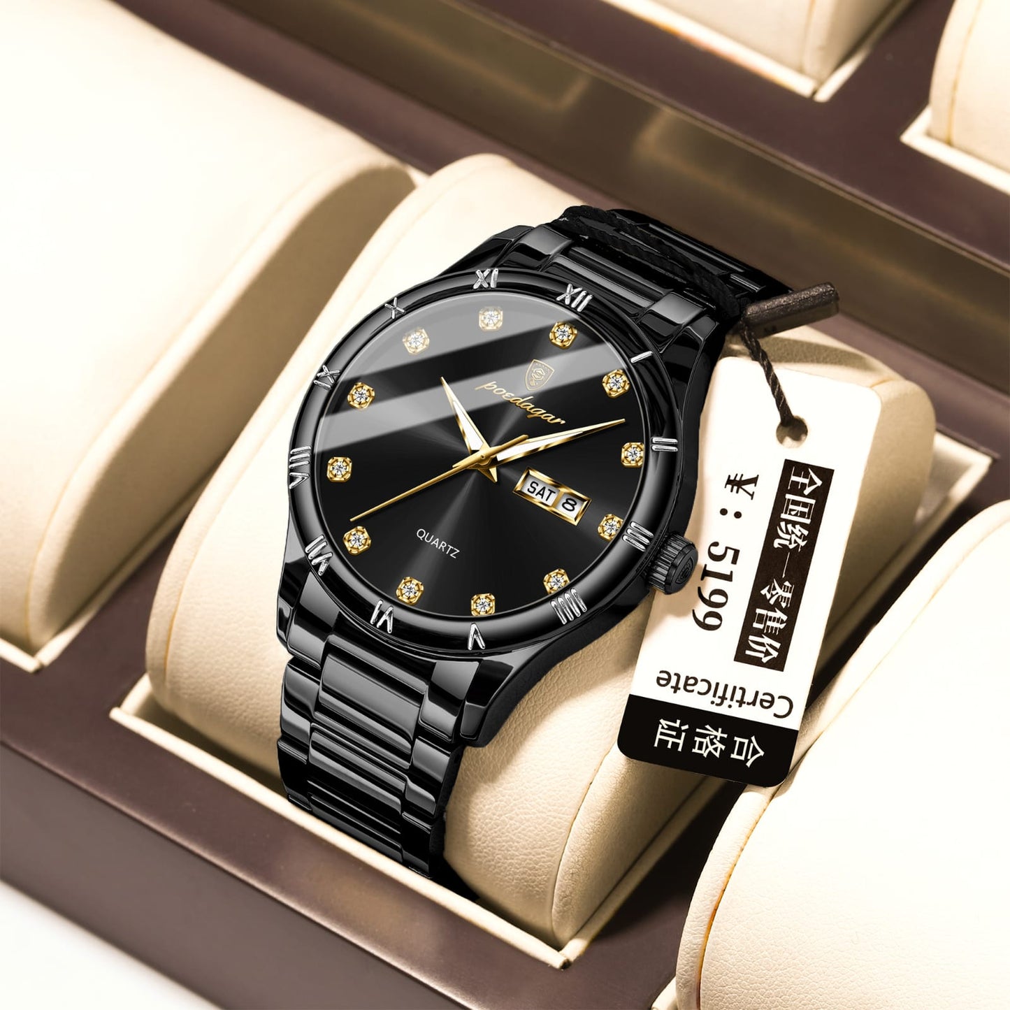 POEDAGAR 883 Luxury Men Business Top Brand Man Wristwatch High Quality Waterproof Luminous Date Week Quartz Men's Watches