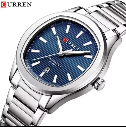 CURREN 8474 Luminous Hands Auto Date Life Waterproof Clock New Simple Luxury Quartz Watches Men Stainless Steel Band Wristwatch