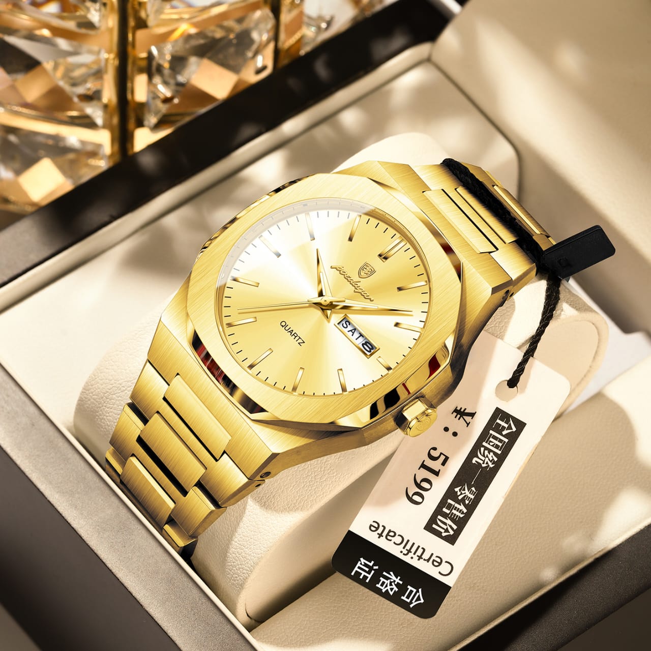 POEDAGAR 825 Top Luxury Men Clock Waterproof Luminous Calendar Man Wristwatch Sports Stainless Steel Quartz Men's Watches