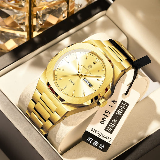 POEDAGAR 825 Top Luxury Men Clock Waterproof Luminous Calendar Man Wristwatch Sports Stainless Steel Quartz Men's Watches
