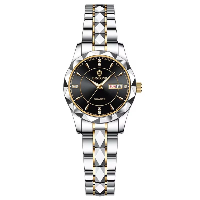 BINBOND 5552 Fashion Brand Women Watch Sports Steel Band 50M Waterproof Luminous Female Business Ladys Wristwatches