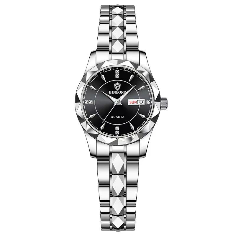 BINBOND 5552 Fashion Brand Women Watch Sports Steel Band 50M Waterproof Luminous Female Business Ladys Wristwatches