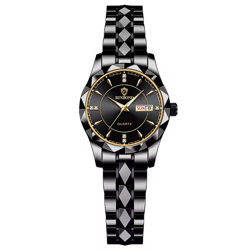 BINBOND 5552 Fashion Brand Women Watch Sports Steel Band 50M Waterproof Luminous Female Business Ladys Wristwatches