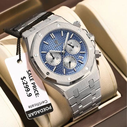 POEDAGAR 926 Trendy Fashion High End Durable Factory Price Popular Design Best Price Men Quartz Watch with Stainless Steel Band