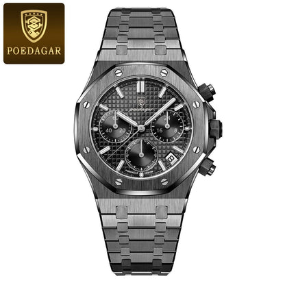 POEDAGAR 926 Trendy Fashion High End Durable Factory Price Popular Design Best Price Men Quartz Watch with Stainless Steel Band