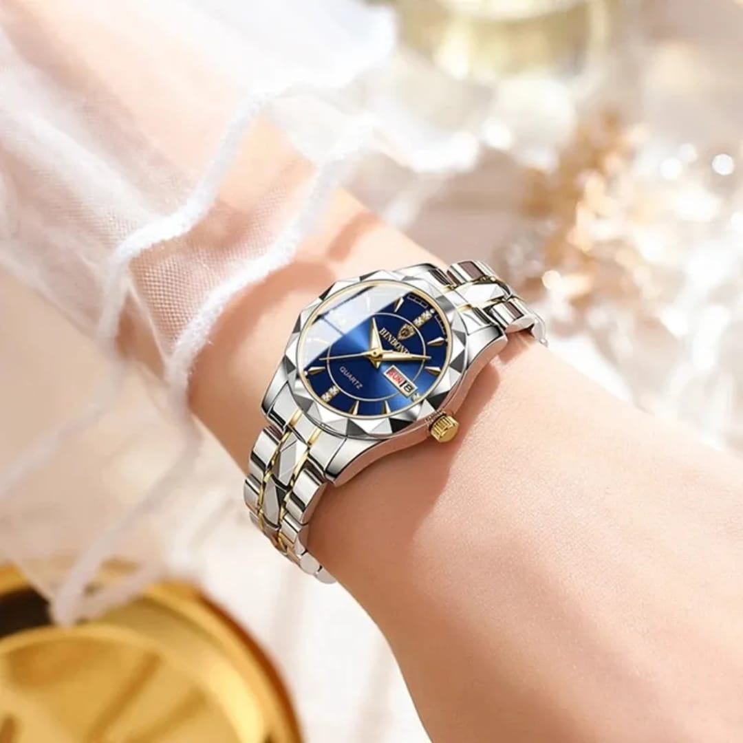 BINBOND 5552 Fashion Brand Women Watch Sports Steel Band 50M Waterproof Luminous Female Business Ladys Wristwatches