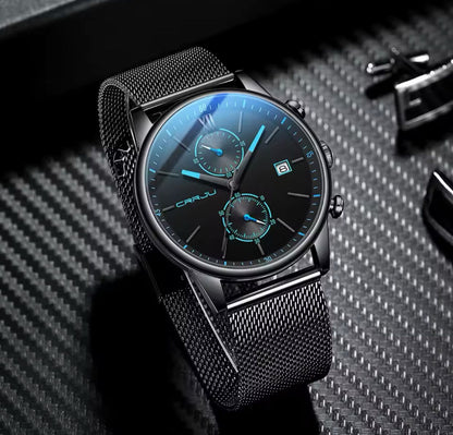 2025 CRRJU 2291 Top Brand Men Watch  Chronograph Casual Fashion Waterproof Men's Watch Calendar Quartz Wristwatch