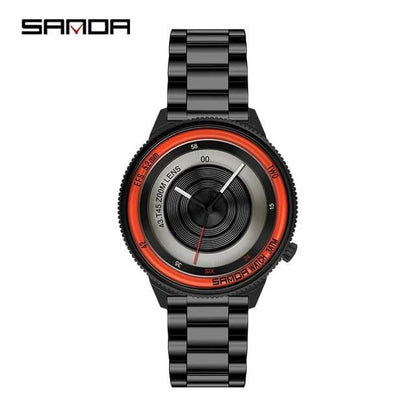 SANDA 1041 Mens Watches Top Brand Luxury Unique Design Fashion Watch Waterproof Quartz Watch for Men Black Clock