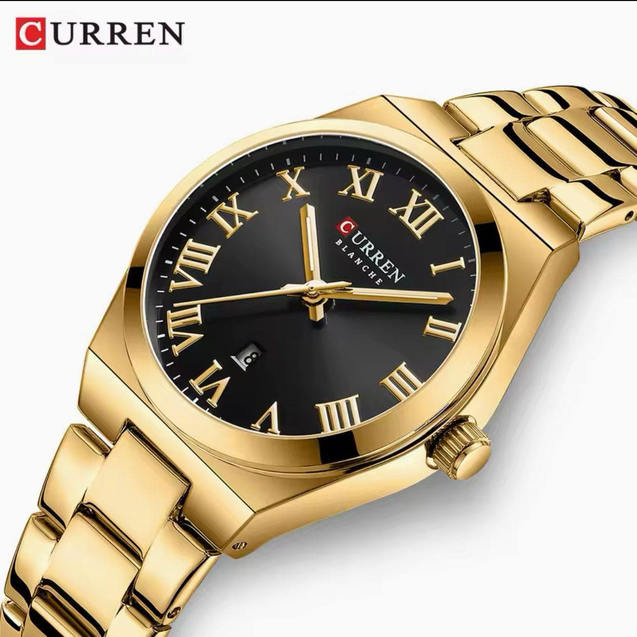 CURREN 9095 Women Watches Romantic Girlfriend Gift Fashion Gold Stainless Stain Steel Ladies Watch Waterproof Quartz Wristwatch