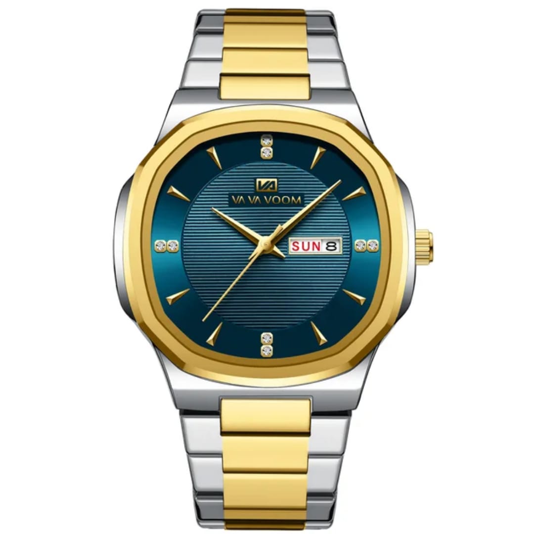 VA VA VOOM VA2851 High Quality Original Luxury Watches Men Stainless Steel Strap Business Fashion Square Quartz Wristwatch