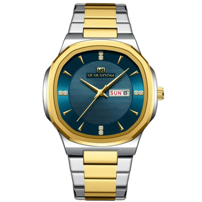 VA VA VOOM VA2851 High Quality Original Luxury Watches Men Stainless Steel Strap Business Fashion Square Quartz Wristwatch