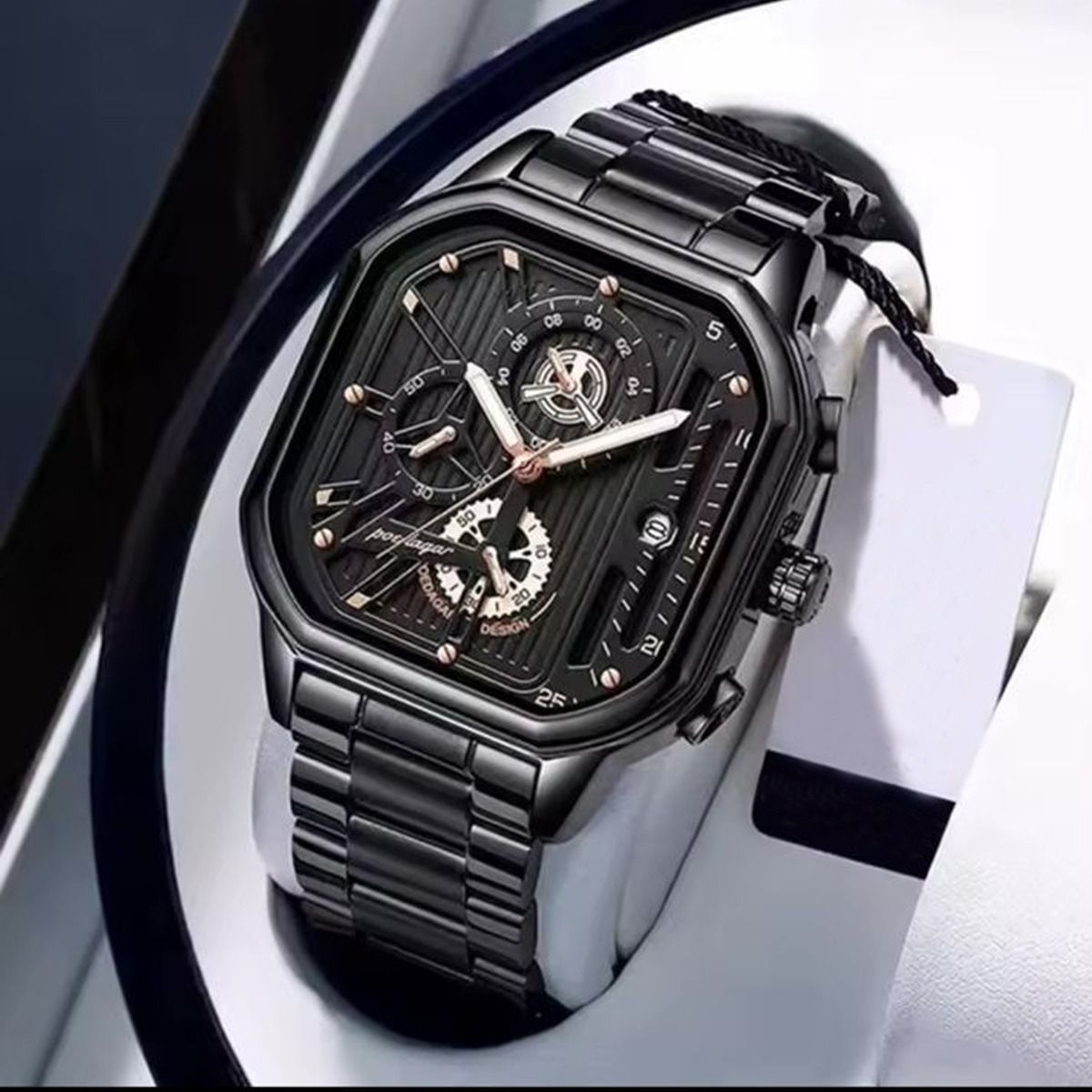 POEDAGAR 628 Top Brand Casual Watch Men Fashion Waterproof Luminous Sport Clock Men's Square Quartz Wristwatches