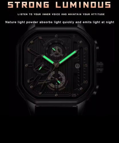 POEDAGAR 628 Top Brand Casual Watch Men Fashion Waterproof Luminous Sport Clock Men's Square Quartz Wristwatches