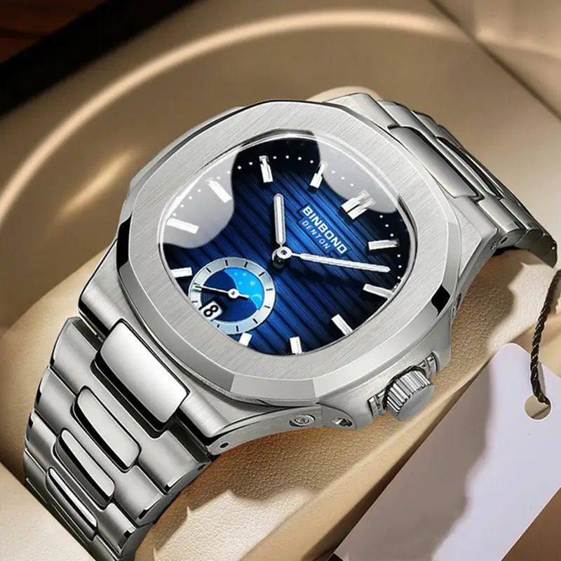 BINBOND B1786 Trendy Top Rating Newest Arrival Product Low Price Chronograph Promotional Men Quartz Watch Stainless Steel Band
