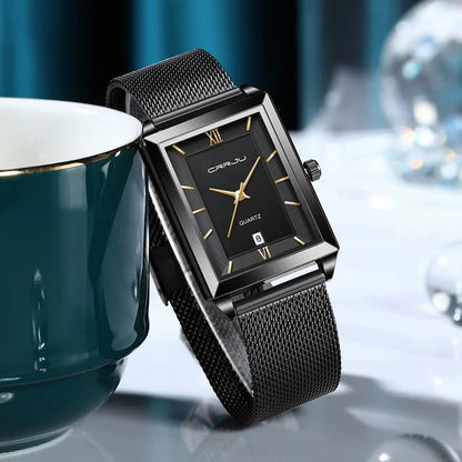 CRRJU 2197 New Watch for Men Top Brand Fashion Gold Sport Stainless Steel Quartz Watches Wrist Watch Man 2025