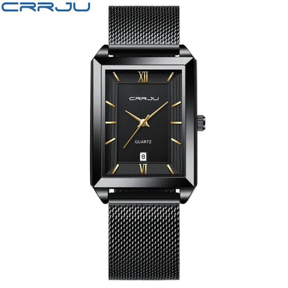 CRRJU 2197 New Watch for Men Top Brand Fashion Gold Sport Stainless Steel Quartz Watches Wrist Watch Man 2025