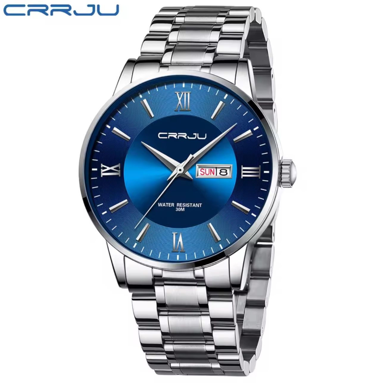 CRRJU 2175 Steel Waterproof Luxury Casual Watches Men Wrist Fashion Display Date Quartz Wristwatches