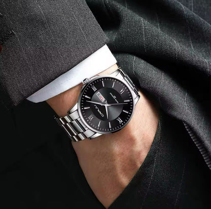 CRRJU 2175 Steel Waterproof Luxury Casual Watches Men Wrist Fashion Display Date Quartz Wristwatches
