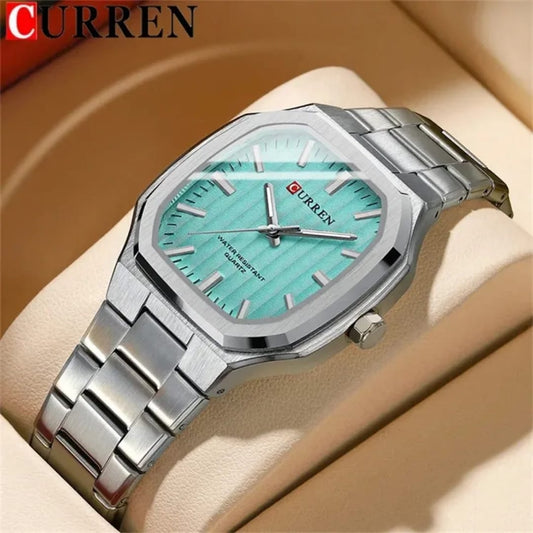 CURREN 8458 Golden Luxury Quartz Watches Fashion Full Stainless Steel Luminous Original Wrist Watch for Men Watches