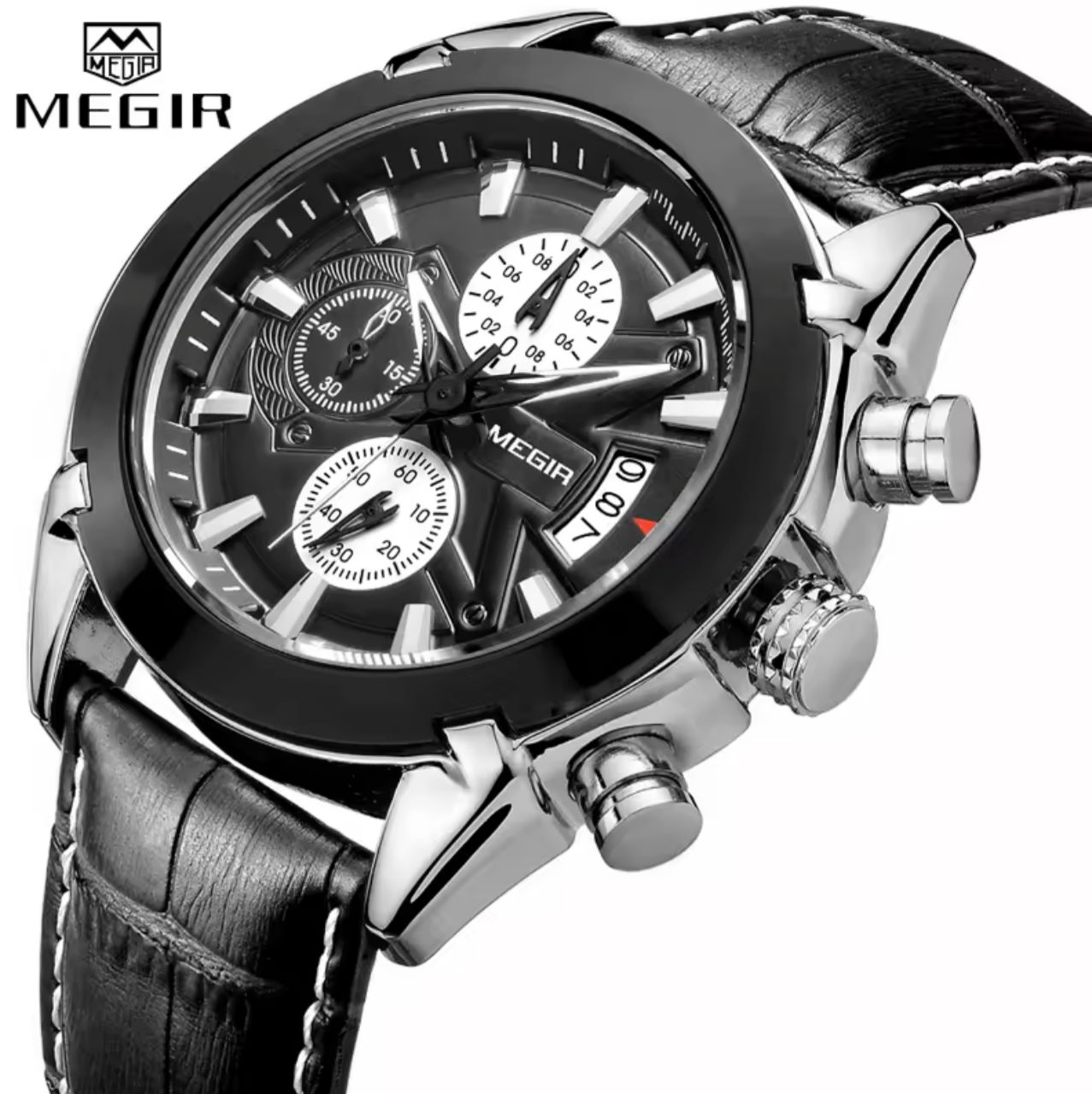 MEGIR 2020 Watch Casual Sport Watches Men Wrist Chronograph Fashion Luxury Leather Band Men's Wristwatches