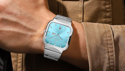 REWARD RD611264M Square Complete Calendar Steel Band Popular Couple Fashion Gold Wristwatch Japan Quartz Watches