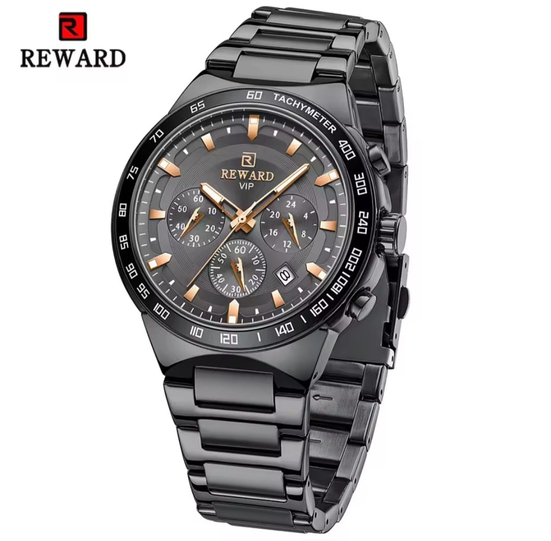REWARD RD81967M Multi-function Men's Quartz Watch Business Style Steel Strap Waterproof Male Wristwatch Gift
