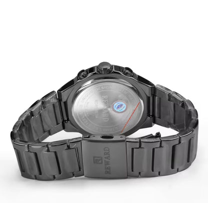 REWARD RD81967M Multi-function Men's Quartz Watch Business Style Steel Strap Waterproof Male Wristwatch Gift