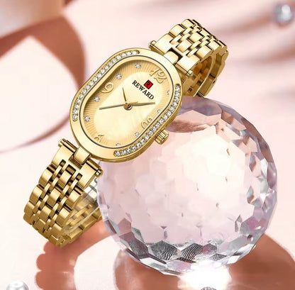 REWARD RD21058L Rose Gold Women Wristwatch Fashion Luxury Ultra-Thin Quartz Watches Stainless Steel Strap Gift for Ladies Girl