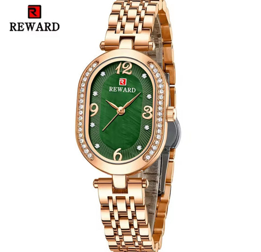 REWARD RD21058L Rose Gold Women Wristwatch Fashion Luxury Ultra-Thin Quartz Watches Stainless Steel Strap Gift for Ladies Girl