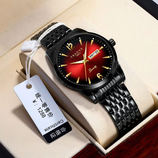 Fashion TRSOYE TRS068 Top Brand Men Watch Luxury Wrist Quartz Luminous Hands Steel