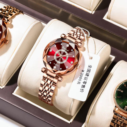 BINBOND N106 106 Diamond Face Glass Stainless Steel Strap Hot Sales Starry Women's Watch Quartz Waterproof Watch for Ladies
